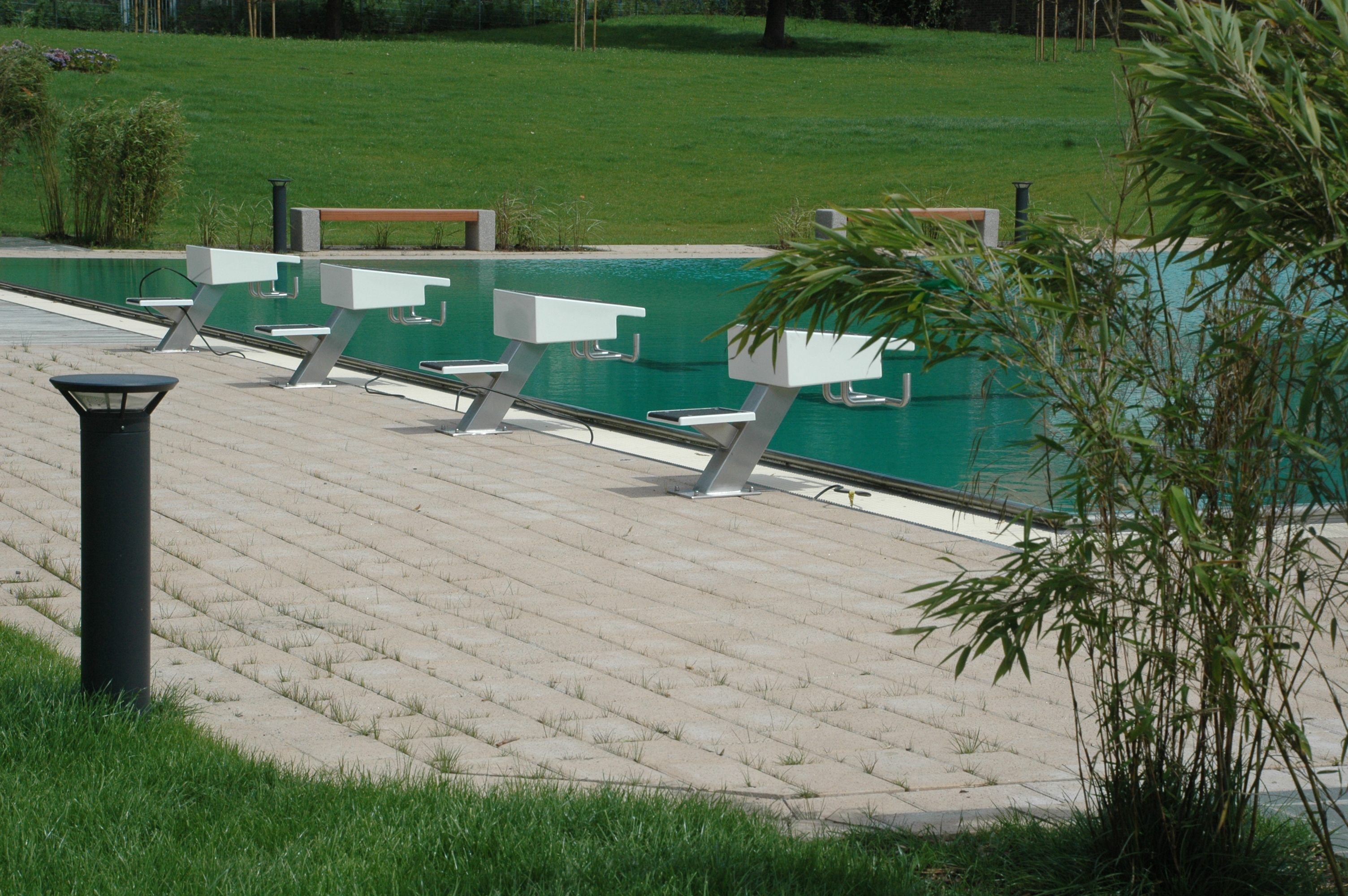 Startblöcke im Freibad Hombruch
