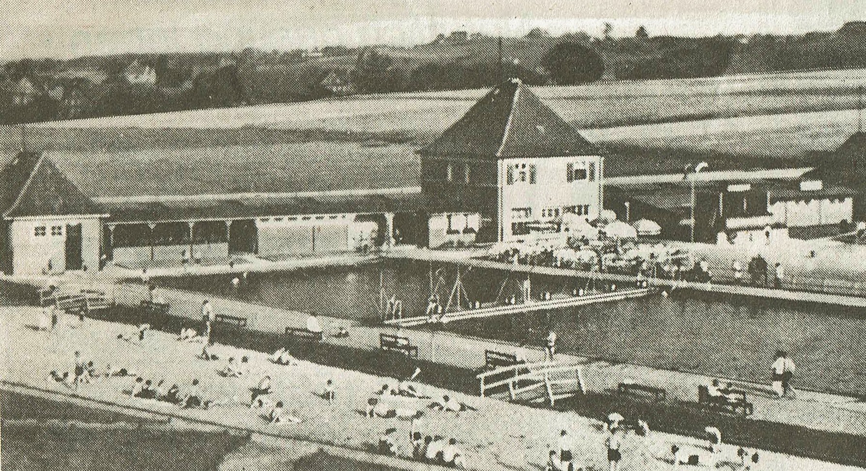 Freibad Froschloch in den 20er Jahren. Zeitungsbild